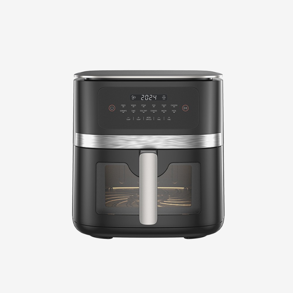 Black smart touchscreen non-stick air fryer