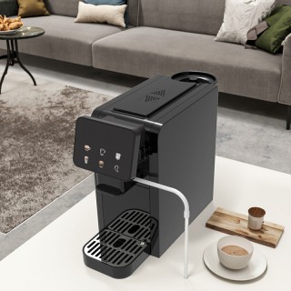 Black automatic capsule coffee machine