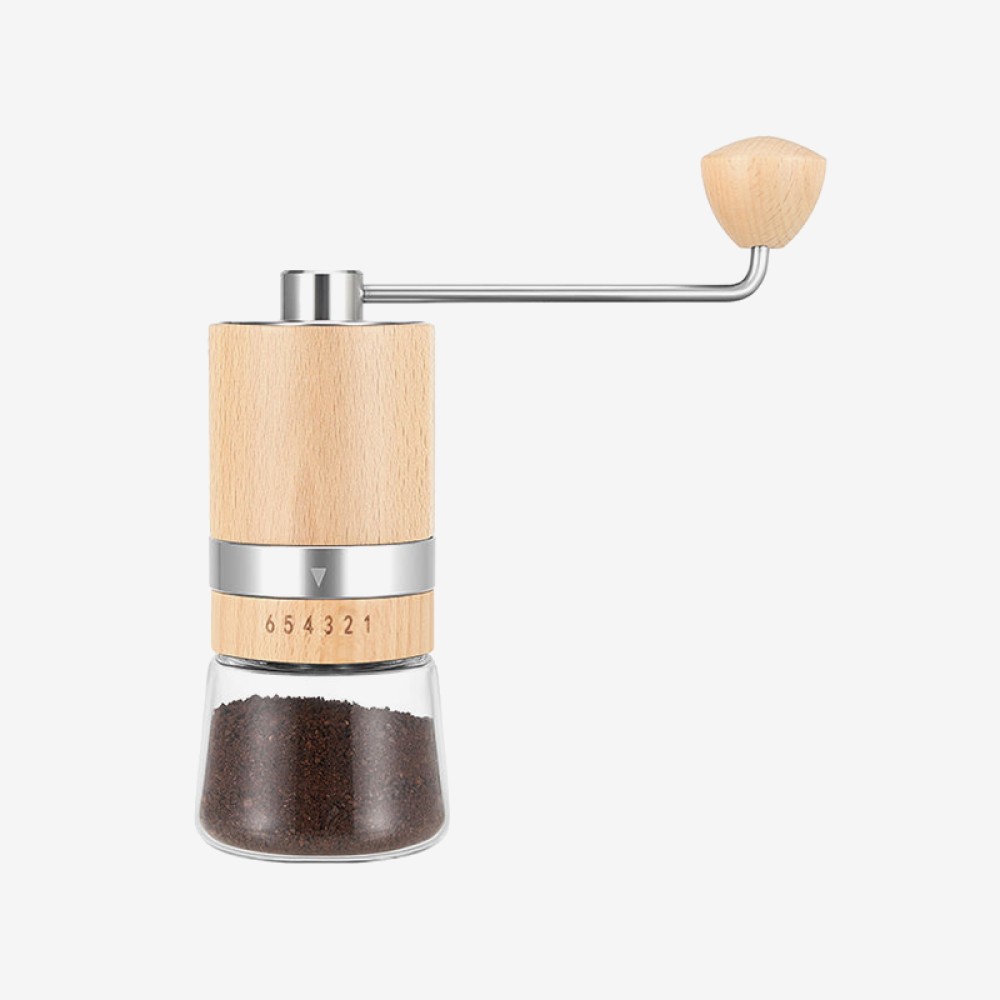 Wooden adjustable manual coffee bean grinder