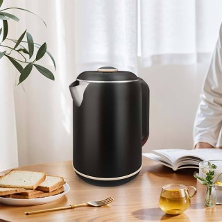 Double-walled black electric kettle