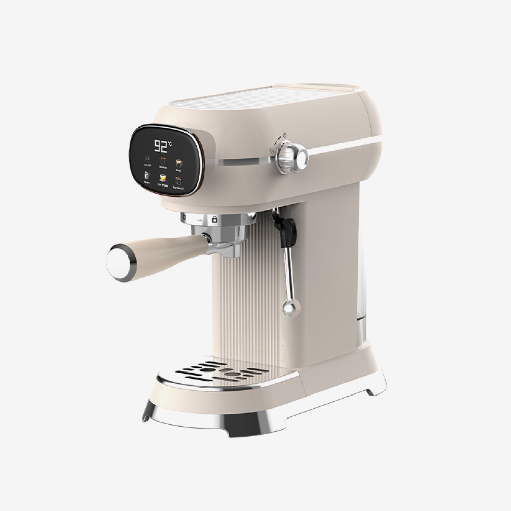 Retro digital touchscreen espresso machine