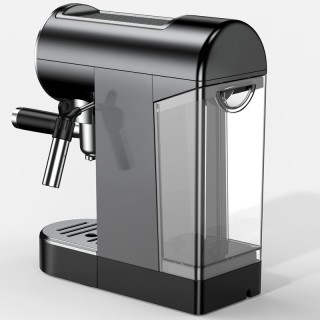 Black stainless steel semi-automatic espresso machine
