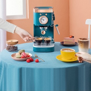 Blue semi-automatic espresso machine