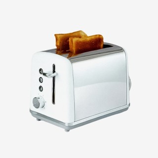 Stainless steel automatic pop-up 2-slice toaster