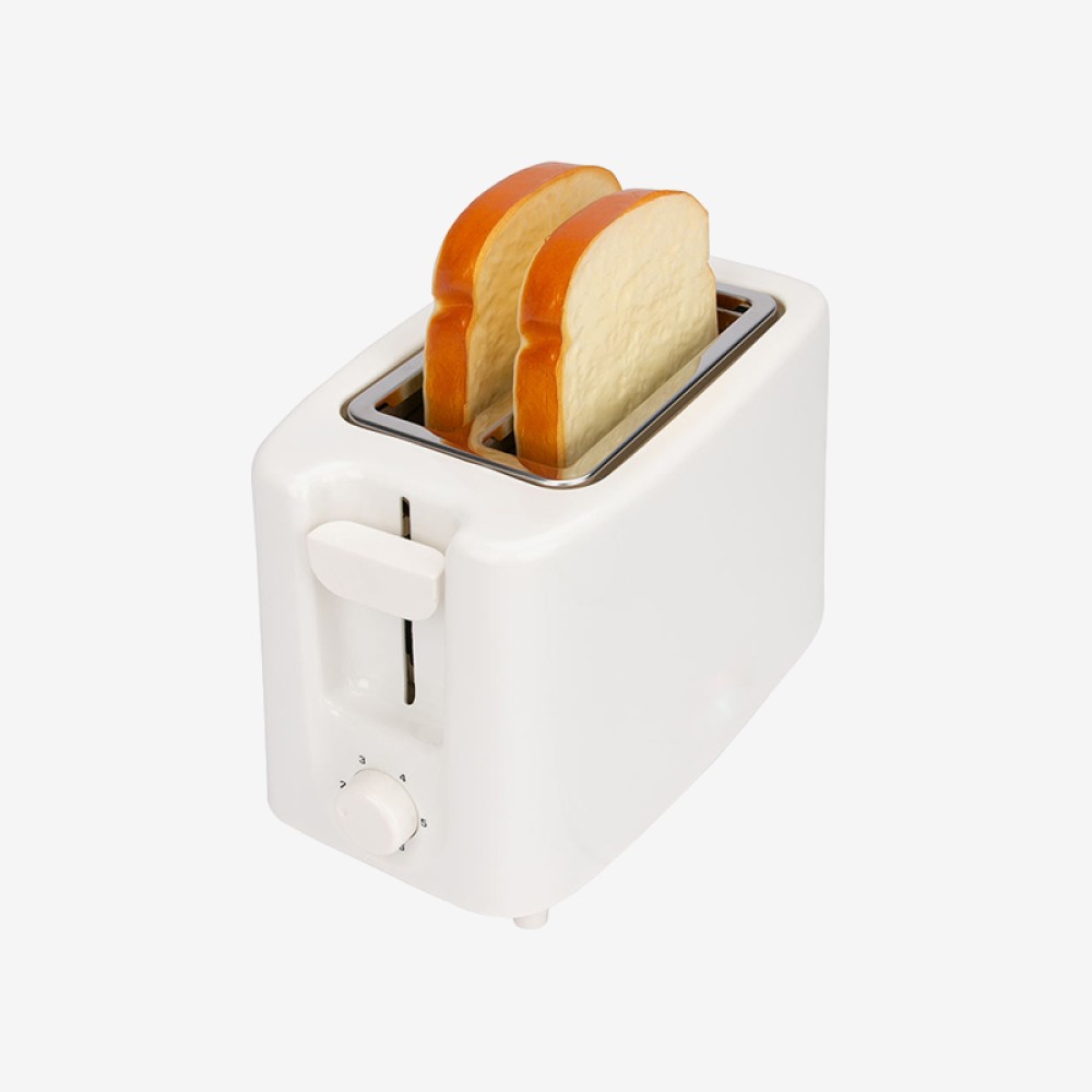 White automatic pop-up 2-slice toaster