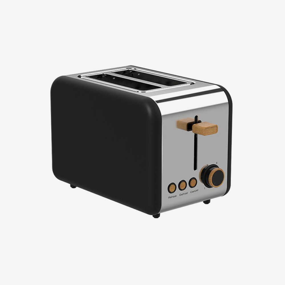 High-quality stainless steel 2-slice toaster